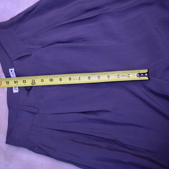 Zara Super High Rise Wide Leg Cropped Gray Dress Pants Women’s Small Work Chic - Picture 9 of 13